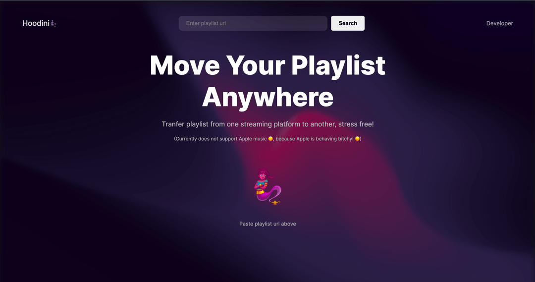 Tranfer playlist from one streaming platform to another, stress free!